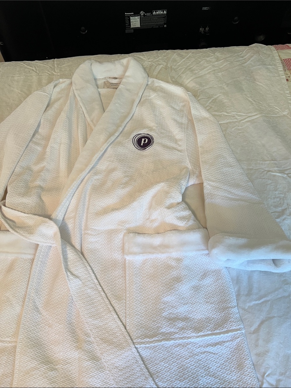 White Plush Women's Robe with Embroidered Logo